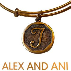 Alex and Ani Gold  "J" Expandable Bangle Bracelet